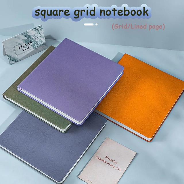 Square 8x8.6 160sheets 100gsm Notebooks Lined/Grid pages Travel Journal  Writing Notepad Diary Memo Planner